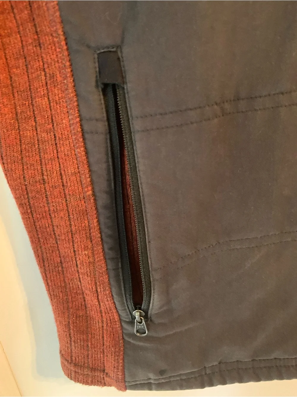 Prana Men's Rust & Charcoal Wool Sweater Jacket